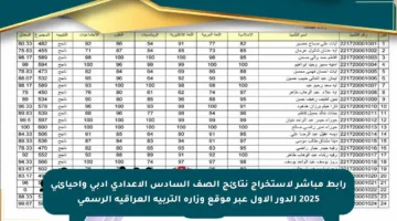 رابط مباشر لاستخراج نتائج الصف السادس الإعدادي أدبي وأحيائي 2025 الدور الأول عبر موقع وزارة التربية العراقية الرسمي